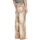 CAMPERLAB Beige Corduroy Print Denim Loose Jeans