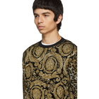 Versace Black Leopard Barocco Print Sweater