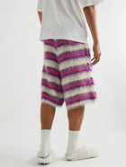 Marni - Wide-Leg Striped Mohair-Blend Drawstring Shorts - White