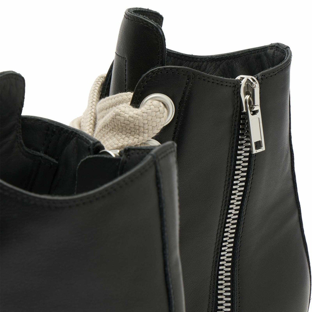 Rick Owens Women's Jumbo Lace High Top Sneakers in Black/Milk/Milk