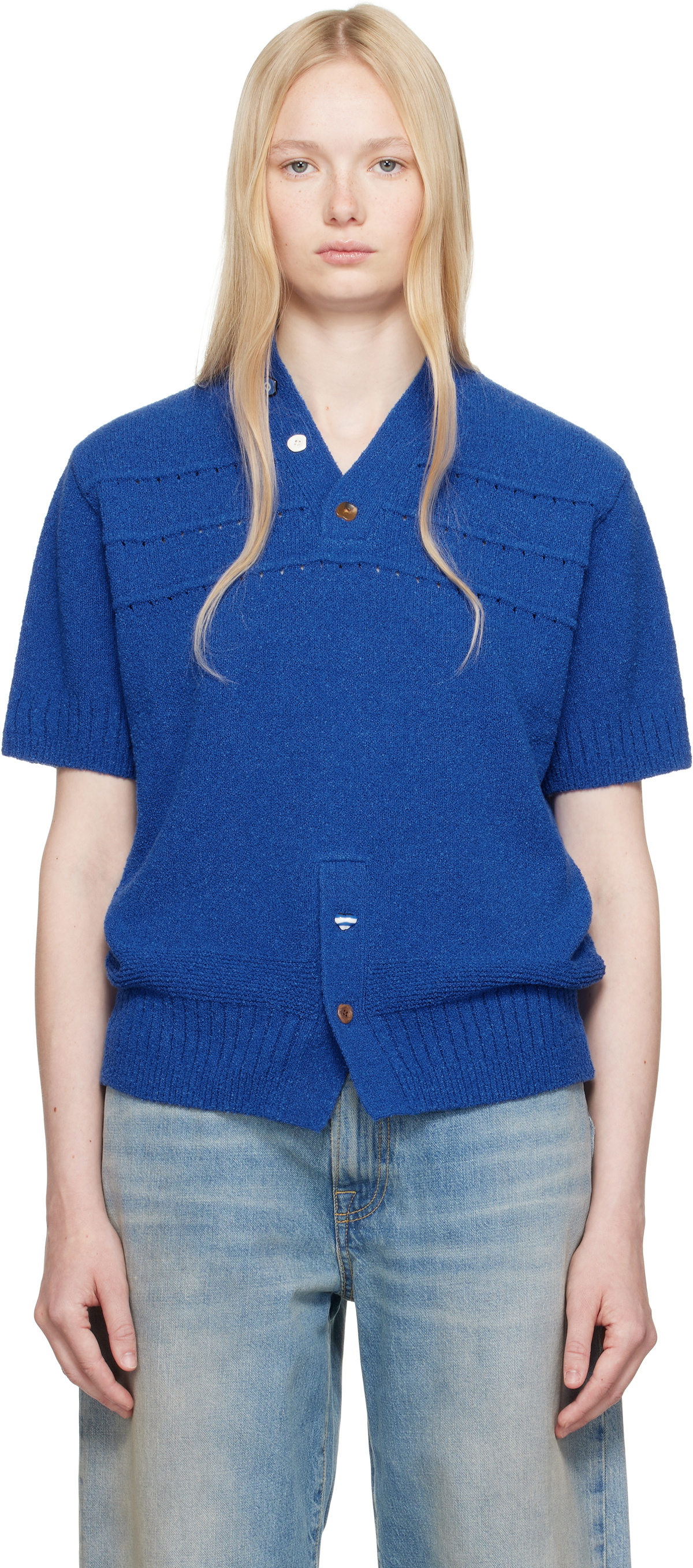 ADER error Blue Half S Pull-Over 0502 Sweater