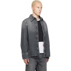 Marine Serre Gray Moon Laser Wash LS Denim Shirt