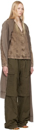 Masha Popova SSENSE Exclusive Brown Asymmetric Scarf Denim Jacket