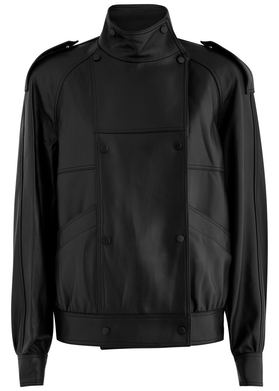 Aexae Leather Biker Jacket Black