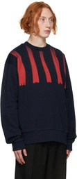 Marni Navy Distorted Logo Sweatshirt