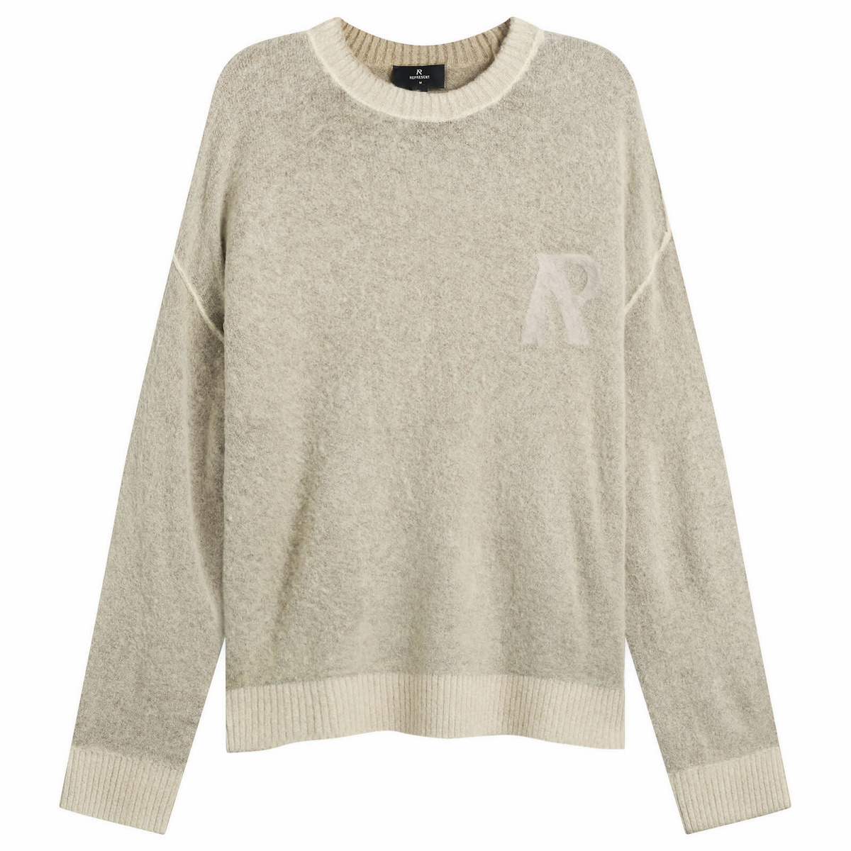 Represent Men's Lightweight Alpaca Knit Jumper in Latte