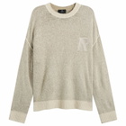 Represent Men's Lightweight Alpaca Knit Jumper in Latte