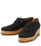 Gabriela Hearst - x Clergerie Louis raffia-trimmed platform Derby shoes