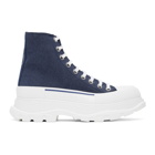 Alexander McQueen Indigo Denim Tread Slick Boots