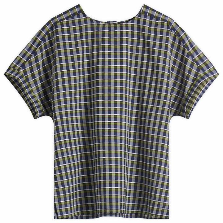 Photo: A.P.C. Women's Malorie Check Short Sleeve Top in Green