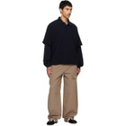 AGOLDE Navy Curren Double Sleeve Polo