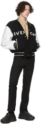 Givenchy Black & White Wool Bomber Jacket