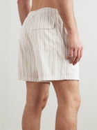 Loro Piana - Daneu Straight-Leg Mid-Length Striped Swim Shorts - Neutrals