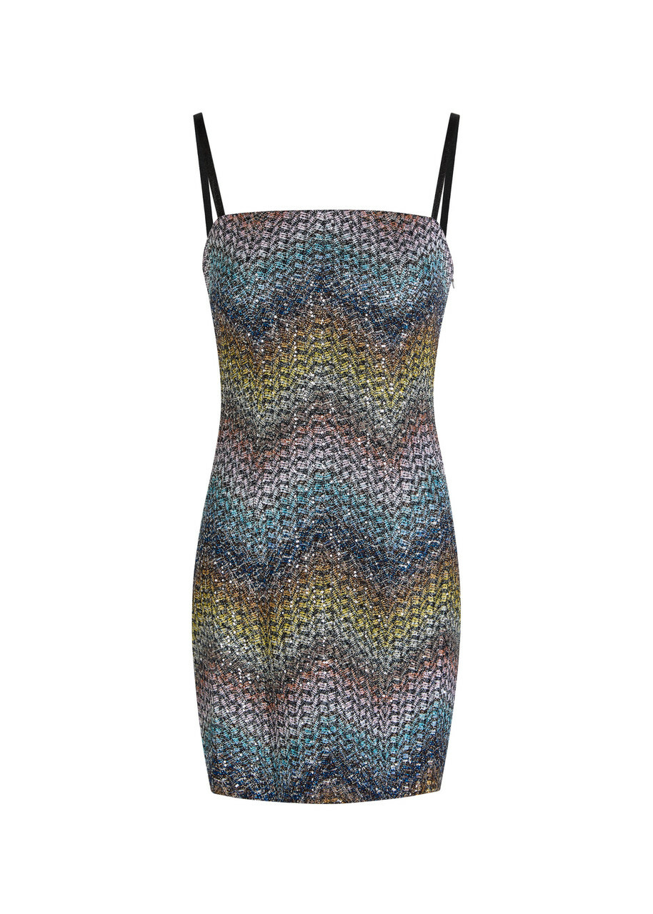 Missoni Zigzag Metallic-knit Mini Dress Multicoloured