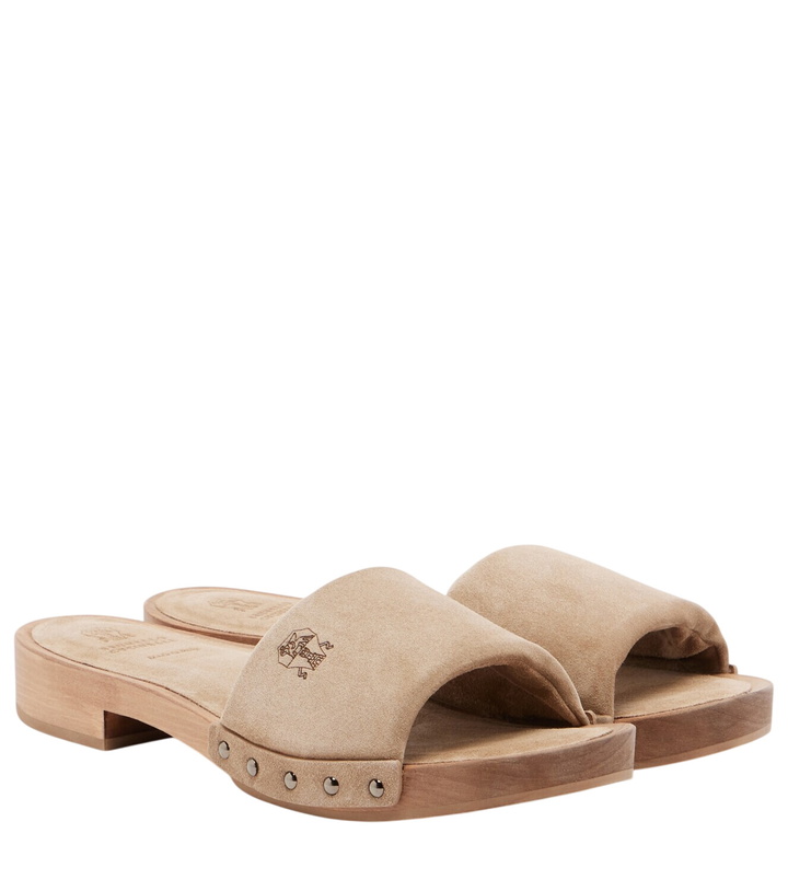 Photo: Brunello Cucinelli Suede clogs