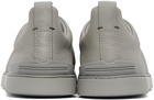 ZEGNA Gray Triple Stitch Sneakers