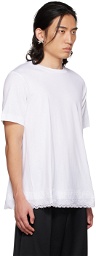 Simone Rocha SSENSE Exclusive White Lace Trim T-Shirt