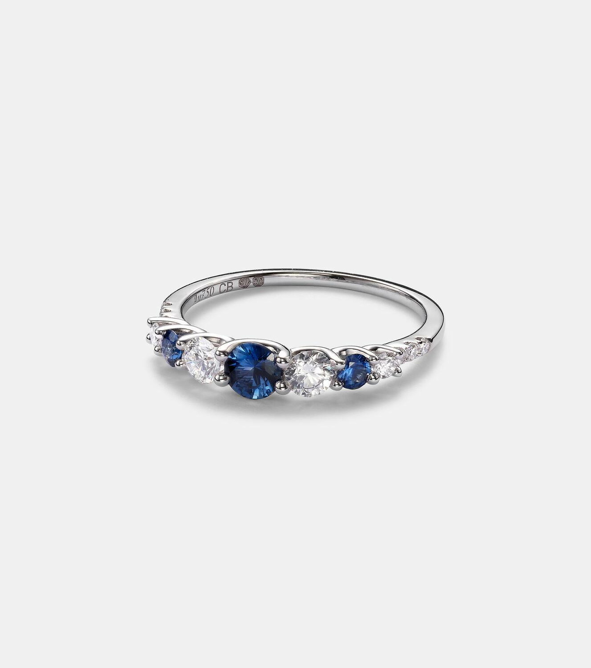 Bucherer Fine Jewellery Classics 18kt white gold ring with sapphires and diamonds