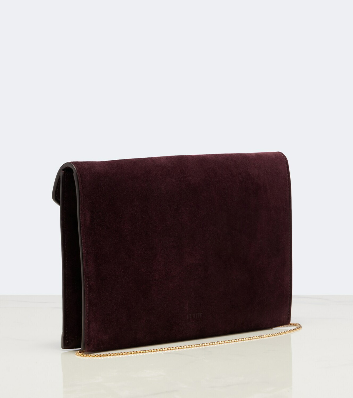 Khaite Grace leather-trimmed suede clutch