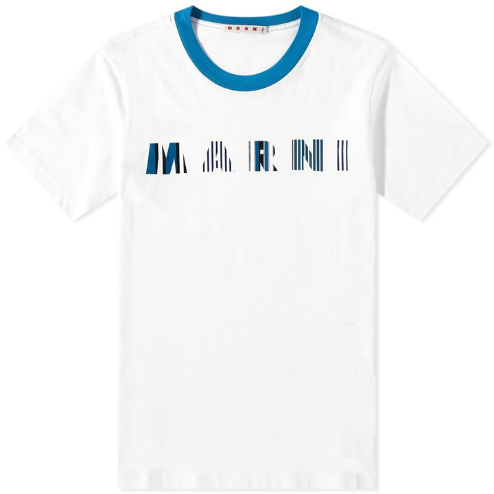 Photo: Marni Men's Stripe Logo T-Shirt in Royal