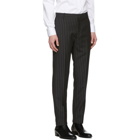 Alexander McQueen Black Mohair and Wool Pinstriped Trousers