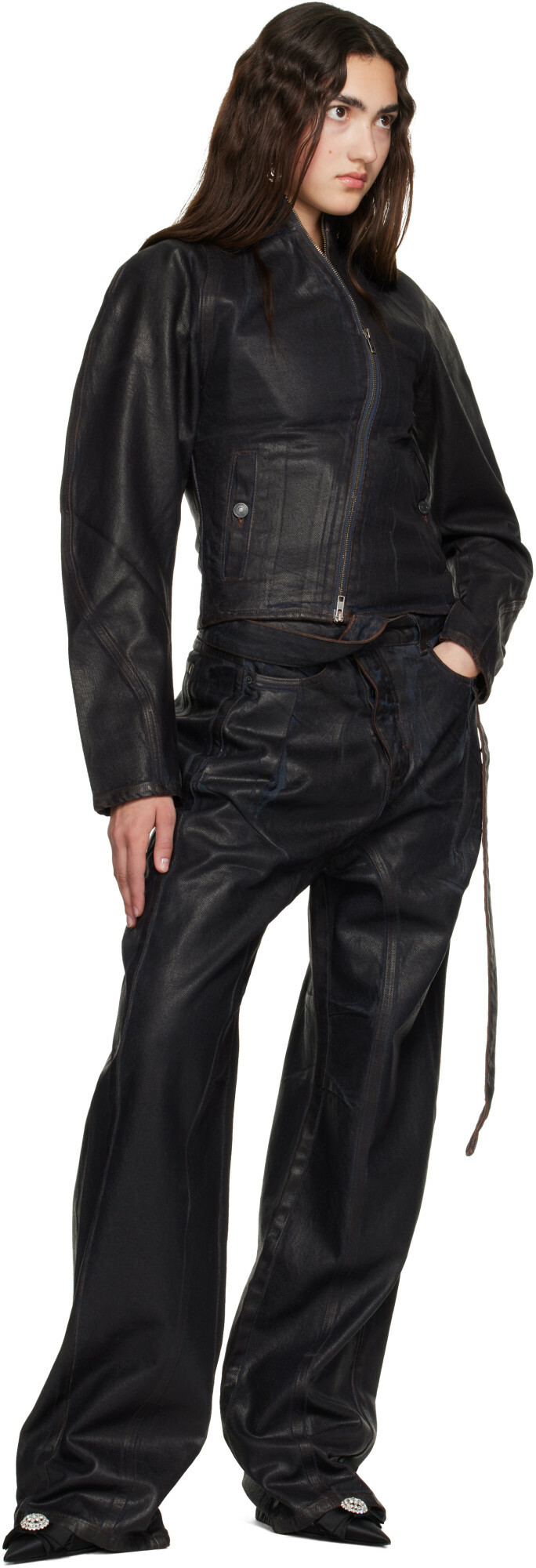 Ottolinger Brown Glazed Baggy Jeans