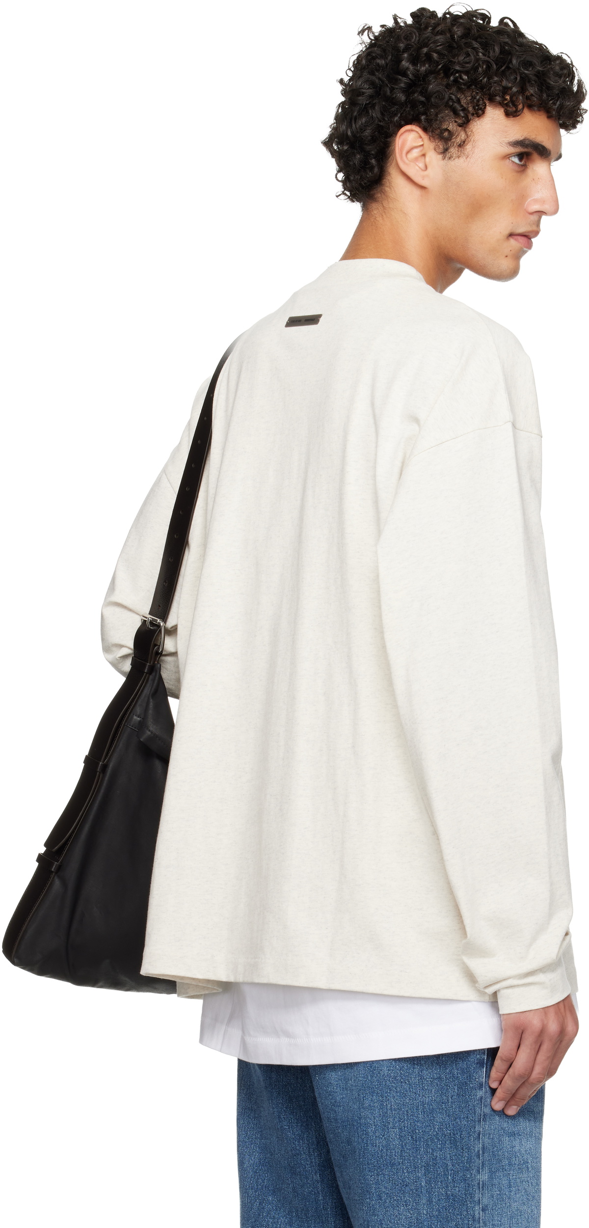 Fear of God ESSENTIALS Off-White Holiday Embroidered Classic Long Sleeve T-shirt