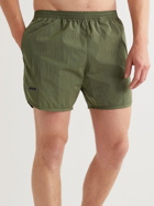 True Tribe - Wild Steve Straight-Leg Mid-Length Iridescent ECONYL Swim Shorts - Green