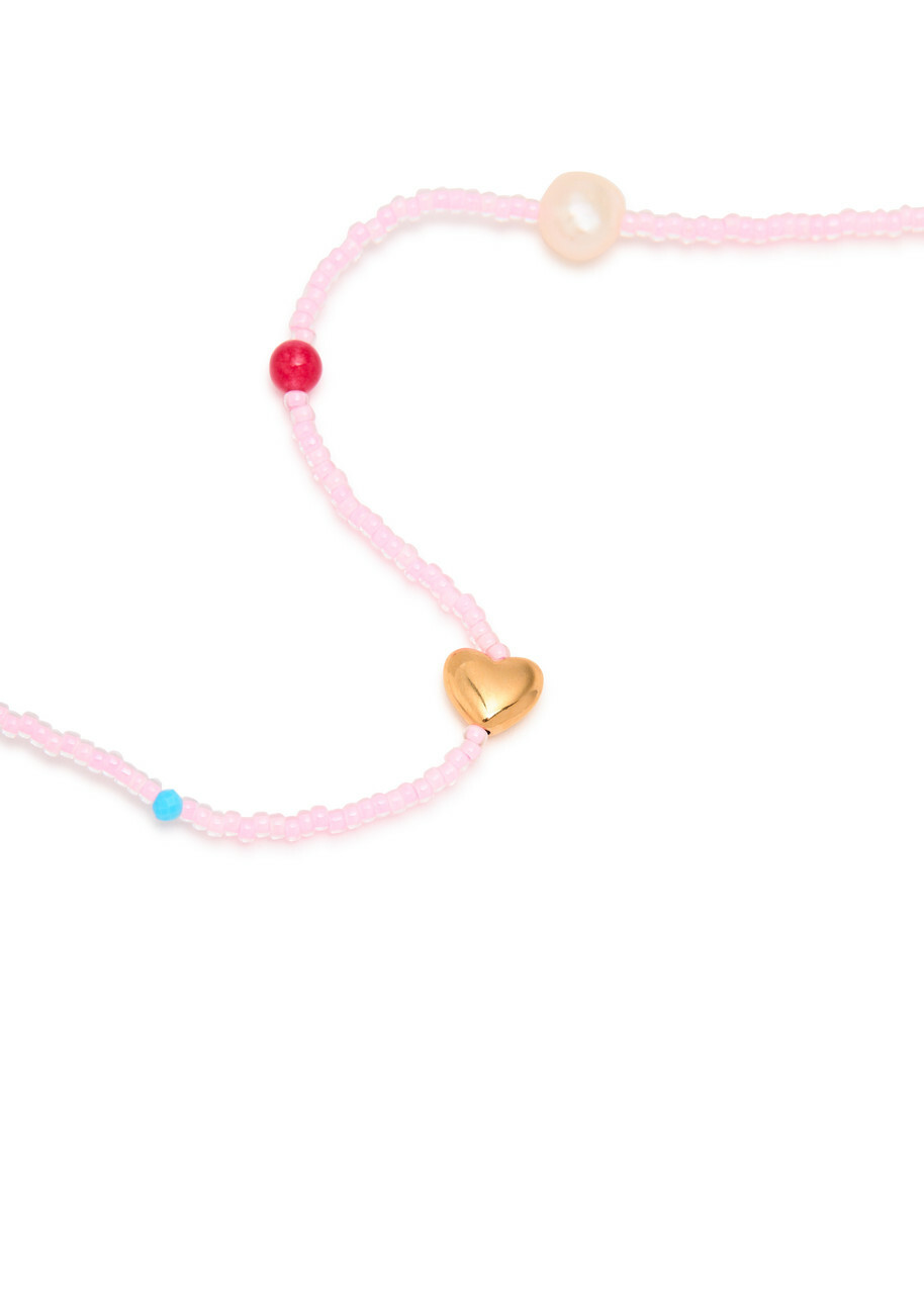 Anni LU Oh So Fine 18kt Gold-plated Beaded Necklace - Pink - One Size