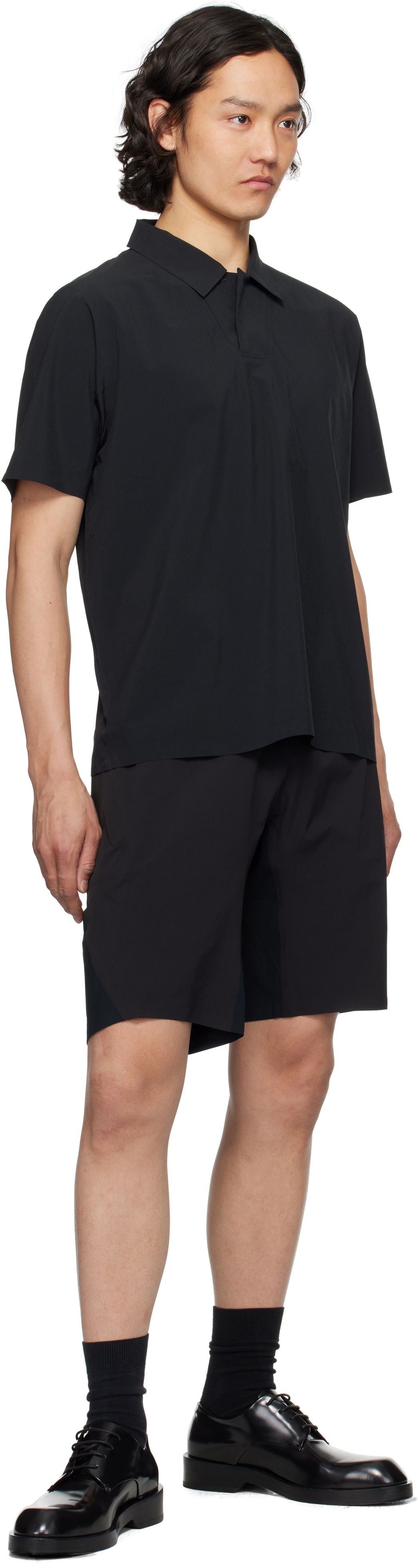 Veilance Black Dromos Tech SS Polo Arc'teryx Veilance