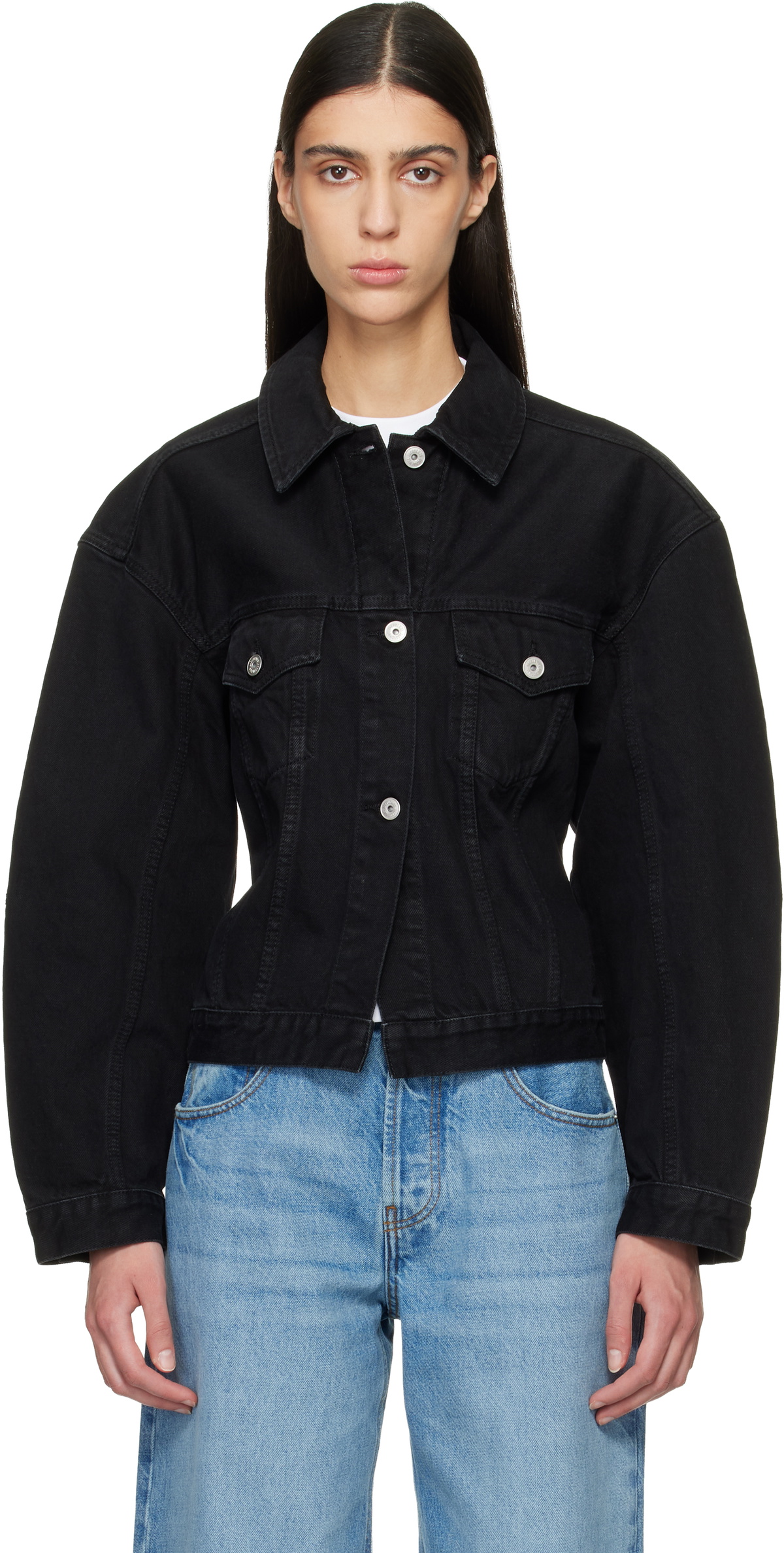 JACQUEMUS Black Le Paysan 'The de-Nîmes' Denim Jacket