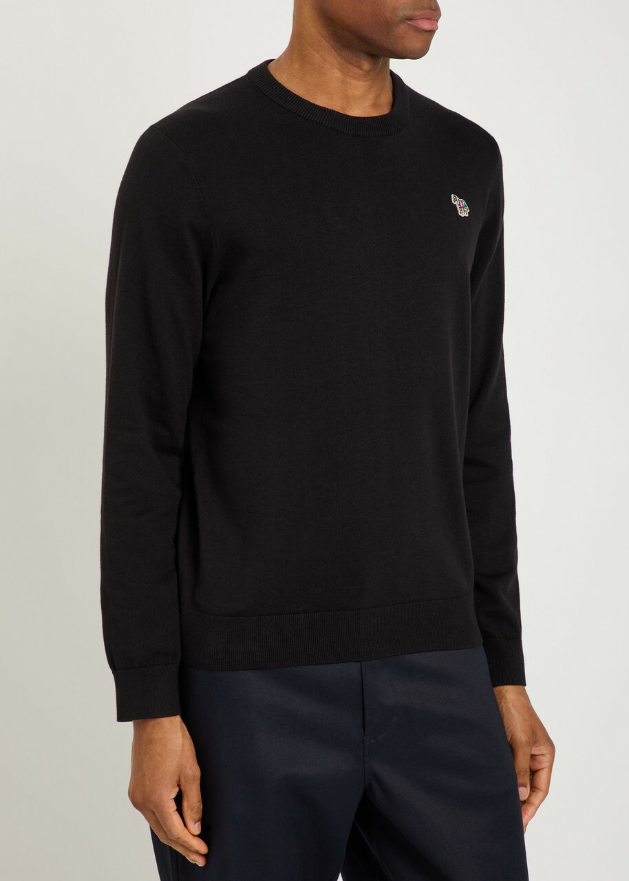 PS Paul Smith Appliquéd Cotton Jumper Black
