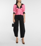 Rixo Amanda lace-trimmed satin top