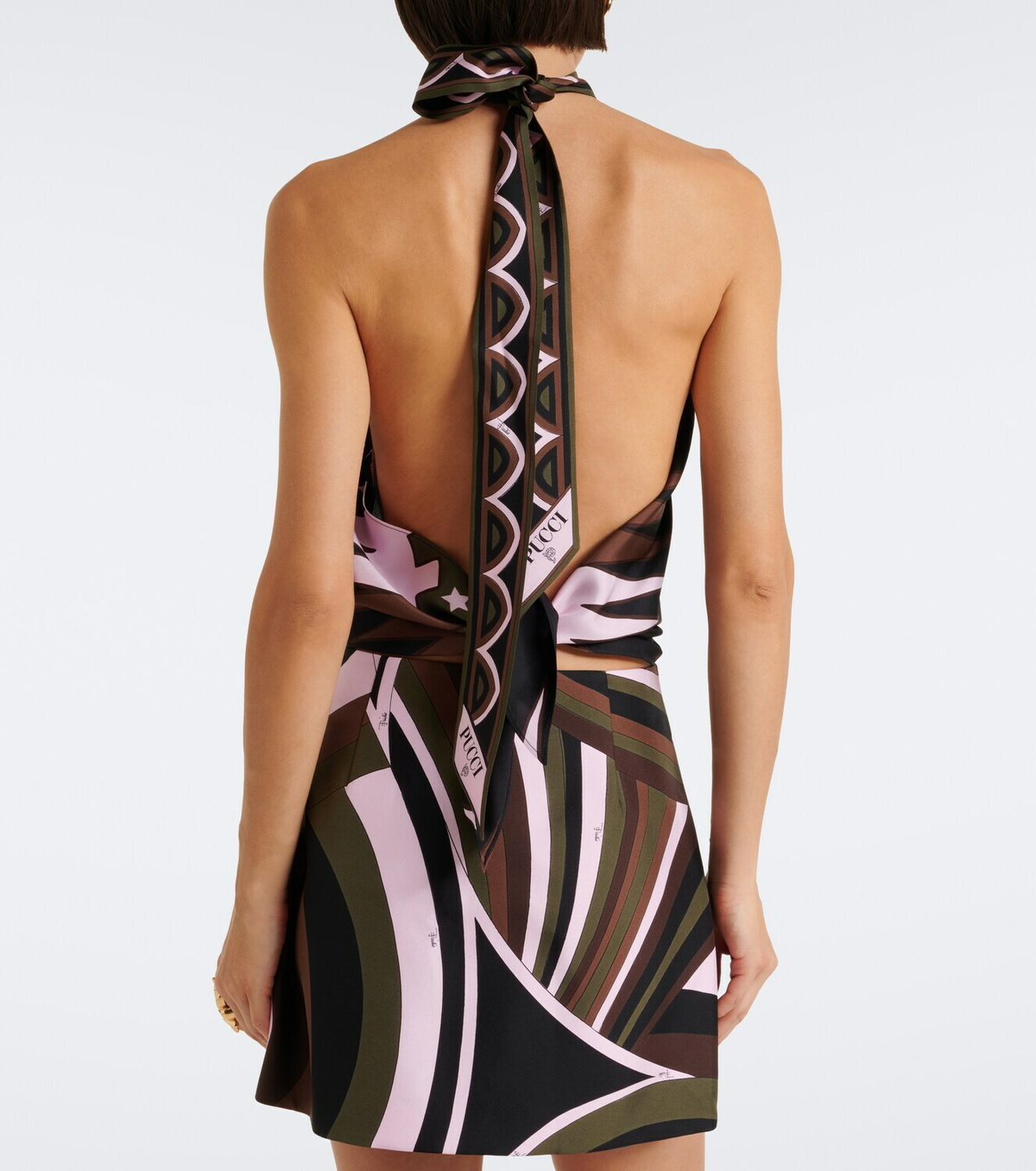 Pucci Valdimontone halterneck silk twill top