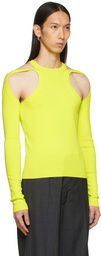 Dion Lee Yellow Wool Loop T-Shirt