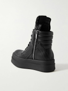 Rick Owens - Mega Geobasket Leather High-Top Sneakers - Black