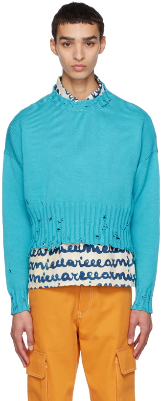 Photo: Marni Blue Distressed Sweater