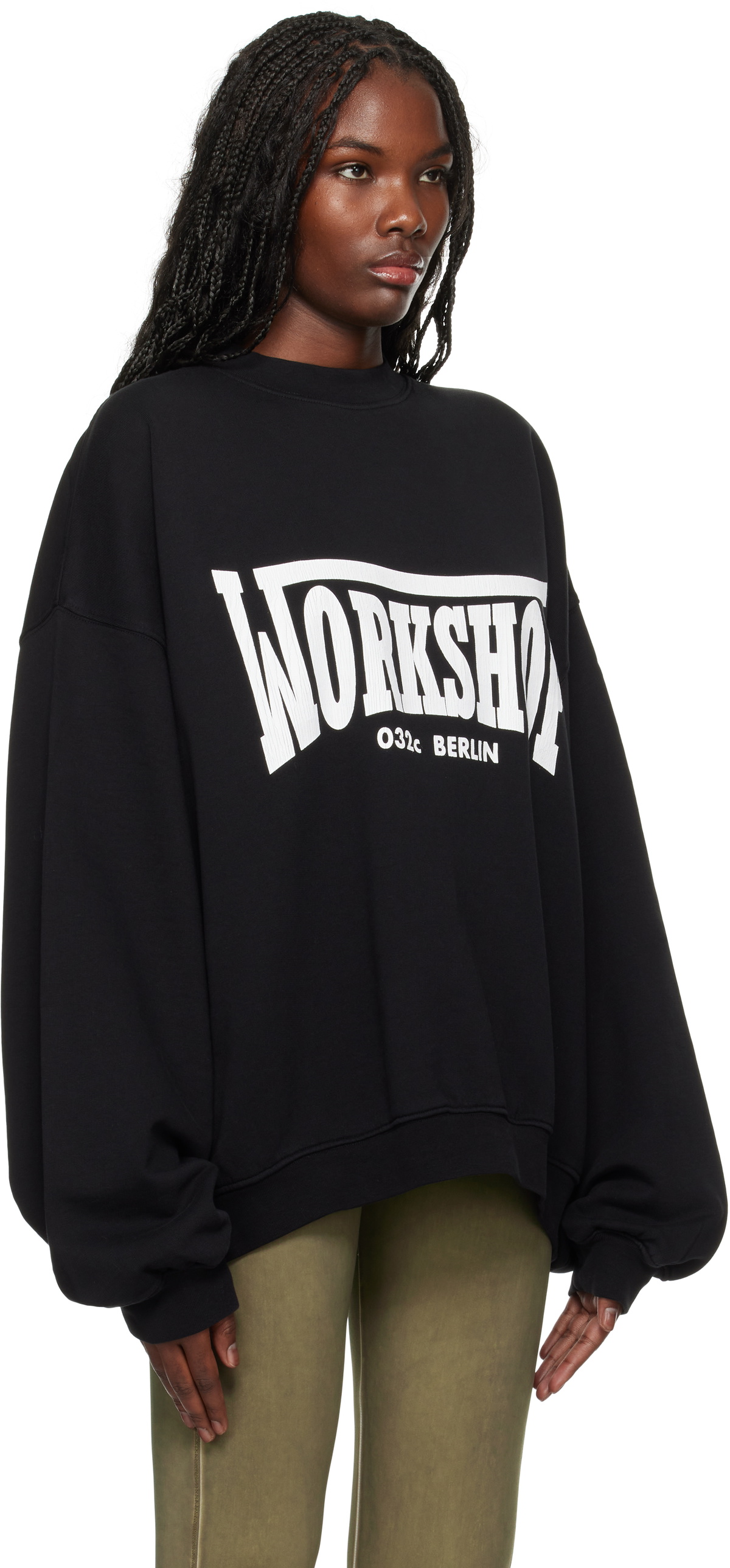 032c Black Victor Bubble Sweatshirt