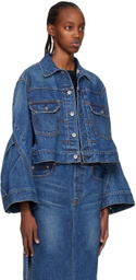 sacai Blue Flared Denim Jacket
