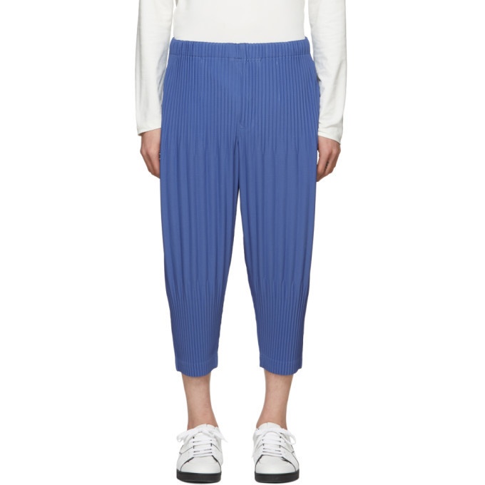 Homme Plisse Issey Miyake Blue Pleated Wide Trousers Homme Plisse Issey ...