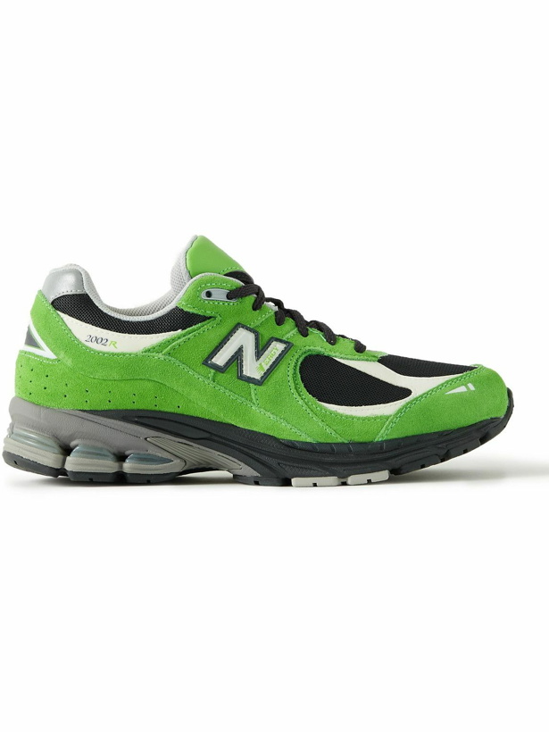 Photo: New Balance - 2002R Leather-Trimmed Suede and Mesh Sneakers - Green