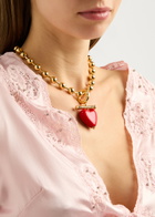 Timeless Pearly Heart 24kt Gold-plated Necklace - Red - One Size