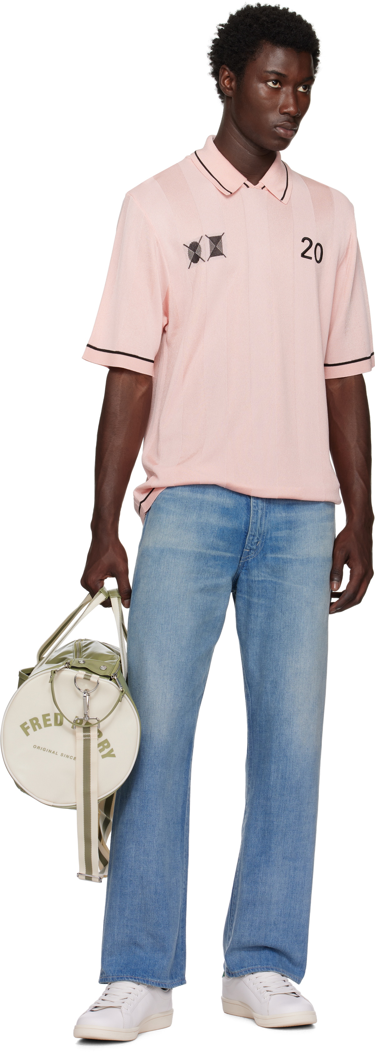 Fred Perry Green Classic Barrel Bag