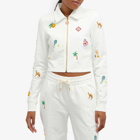 Casablanca Women's Elements En Crayon Crop Track Jacket in White