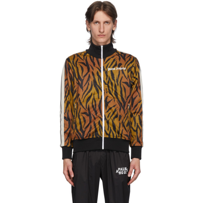 Photo: Palm Angels Black and Orange Tiger Classic Track Jacket