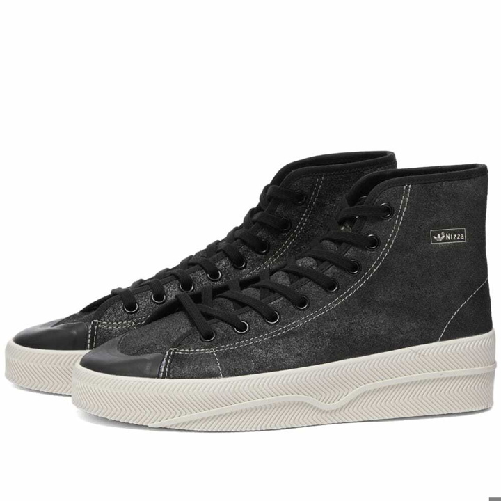 Photo: Adidas Men's Nizza 2 Leather Sneakers in Core Black/Off White