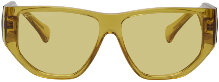 Photo: Salvatore Ferragamo Yellow Cat-Eye Sunglasses