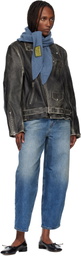 MM6 Maison Margiela Blue Wool-Blend Scarf