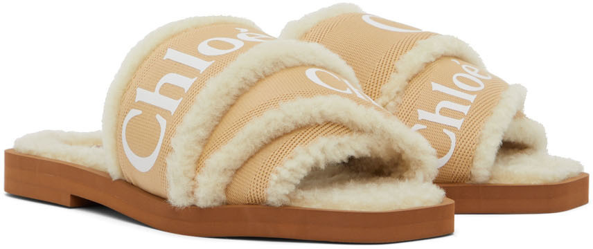 Chloé Tan Woody Flat Mules