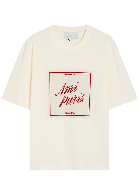 Photo: Ami Paris Logo-appliquéd Cotton T-shirt Off White